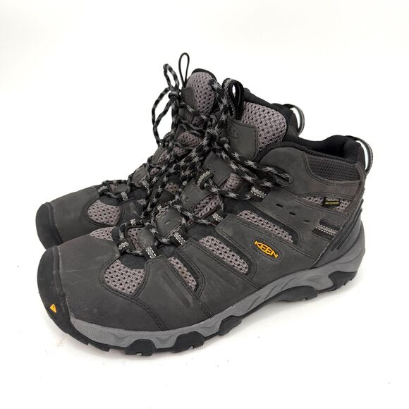 KEEN Koven Mid Waterproof Hiking Trail Boots Outdoor Lace Up Men Gray Size 10.5